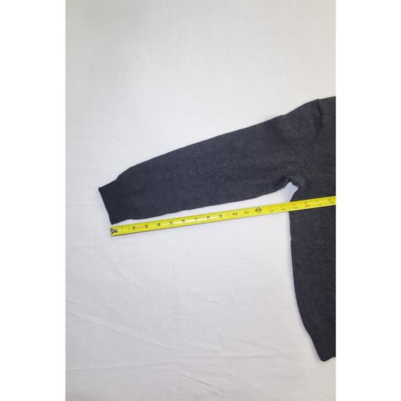 CALVIN KLEIN Sz M 100% Extra Fine Merino Wool Black V-neck Women's Sweater Ca2 - Picture 4 of 6